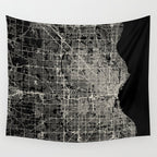 Milwaukee City Map Wall Tapestry Gallery Image 4