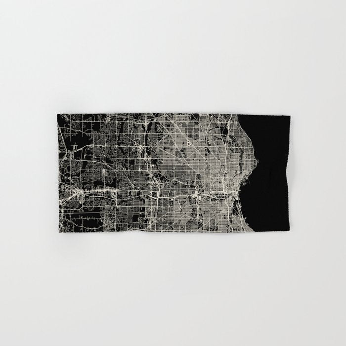 Milwaukee City Map Bath Towel Gallery Image 1