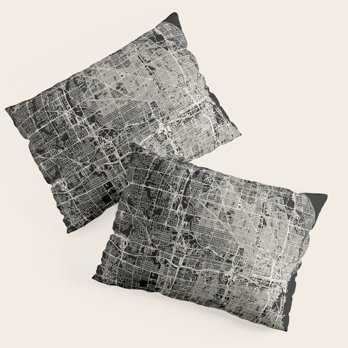 Milwaukee City Map Pillow Sham Gallery Image 3