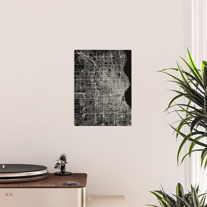 Milwaukee City Map Poster Gallery Image 2