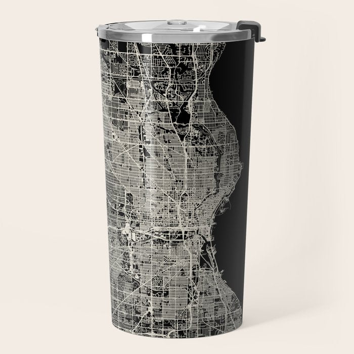 Milwaukee City Map Travel Mug Gallery Image 2