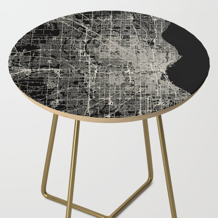 Milwaukee City Map Side Table Gallery Image 2