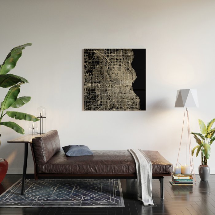 Milwaukee City Map Wood Wall Art Gallery Image 2