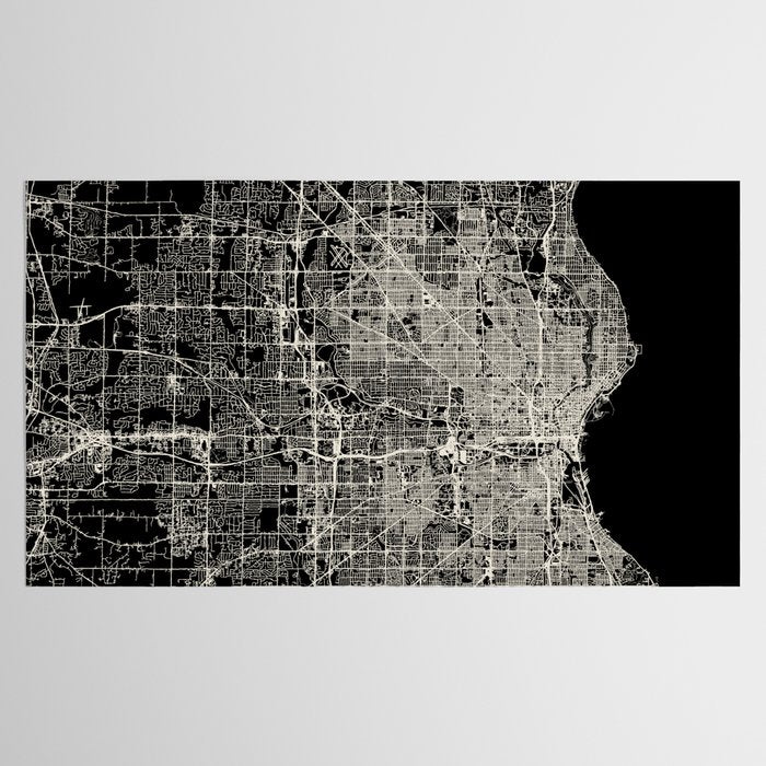 Milwaukee City Map Tablecloth Gallery Image 2