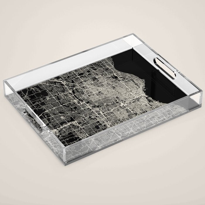 Milwaukee City Map Acrylic Tray Gallery Image 1