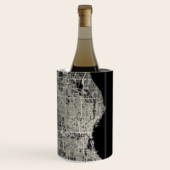 Milwaukee City Map Wine Chiller Gallery Image 3