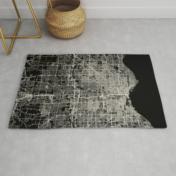 Milwaukee City Map Rug Gallery Image 1