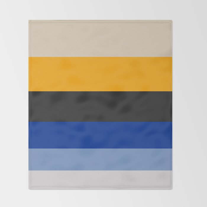 Complementary Blue & Yellow Colorful Geometric Pattern Throw Blanket Gallery Image 2