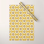 Retro Rainbow Flower - Gold Wrapping Paper Gallery Image 1