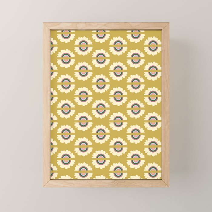 Retro Rainbow Flower - Gold Mini Art Print Gallery Image 1