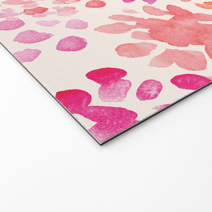 Watercolor flowers in pink and red pattern Welcome Mat Gallery Image 2