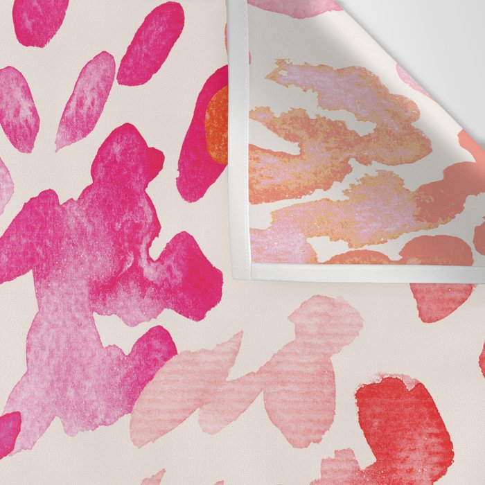 Watercolor flowers in pink and red pattern Wall Tapestry Gallery Image 3