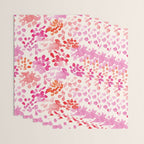 Watercolor flowers in pink and red pattern Wrapping Paper Gallery Image 3
