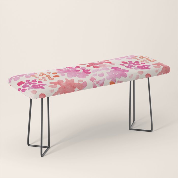 Watercolor flowers in pink and red pattern Bench Gallery Image 1