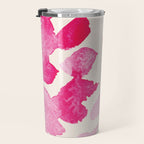 Watercolor flowers in pink and red pattern Travel Mug Gallery Image 3