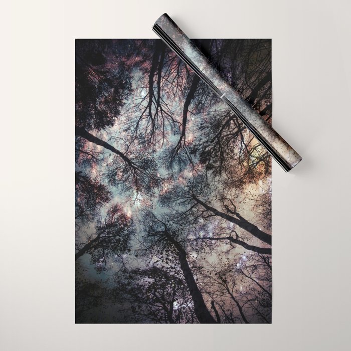 Starry Sky in the Forest Wrapping Paper Gallery Image 1