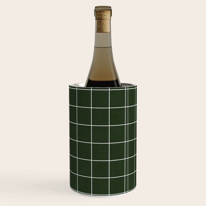 Small Grid Pattern - Deep Green Wine Chiller Gallery Image 2