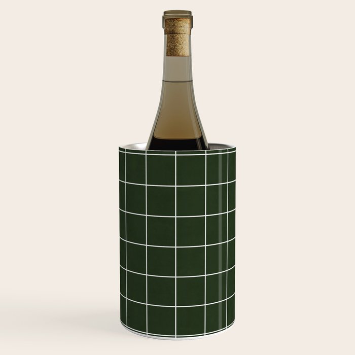 Small Grid Pattern - Deep Green Wine Chiller Gallery Image 3