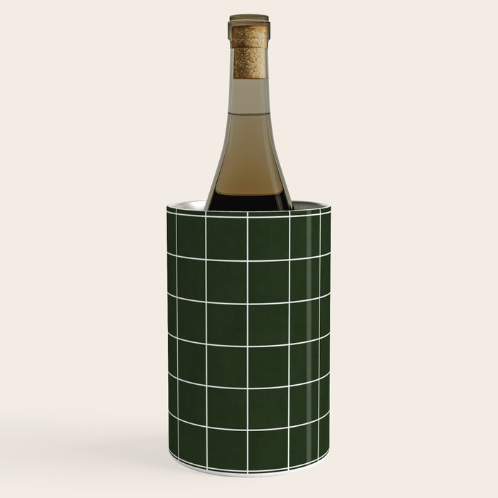 Small Grid Pattern - Deep Green Wine Chiller Gallery Image 1