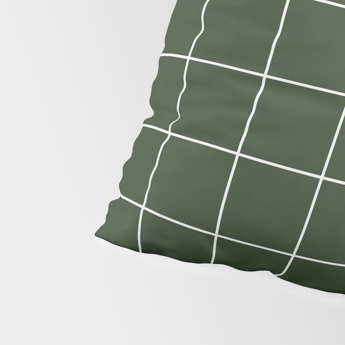 Small Grid Pattern - Deep Green Pillow Sham Gallery Image 4
