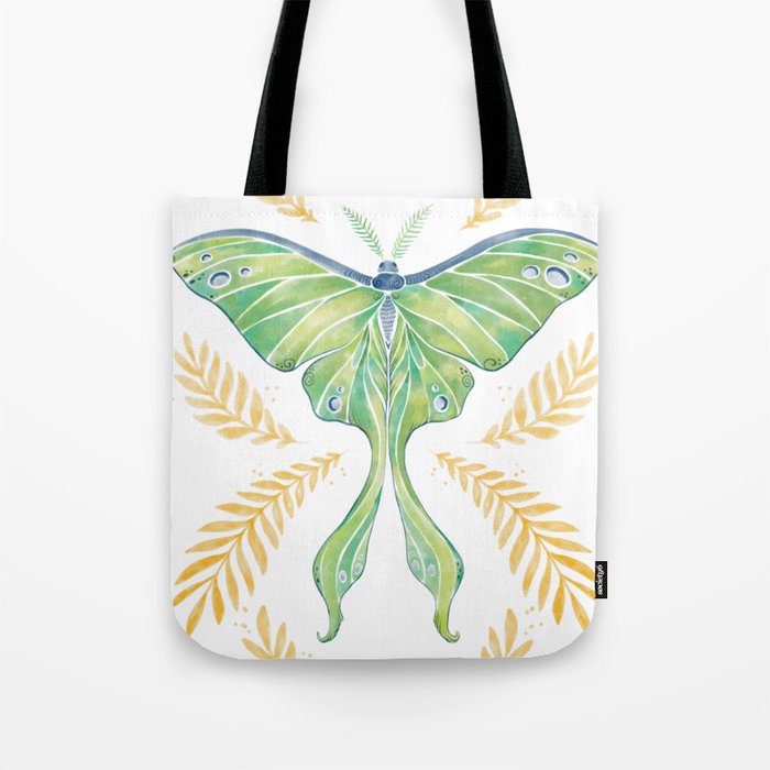 Watercolor Luna Moth Tote Bag Gallery Image 1