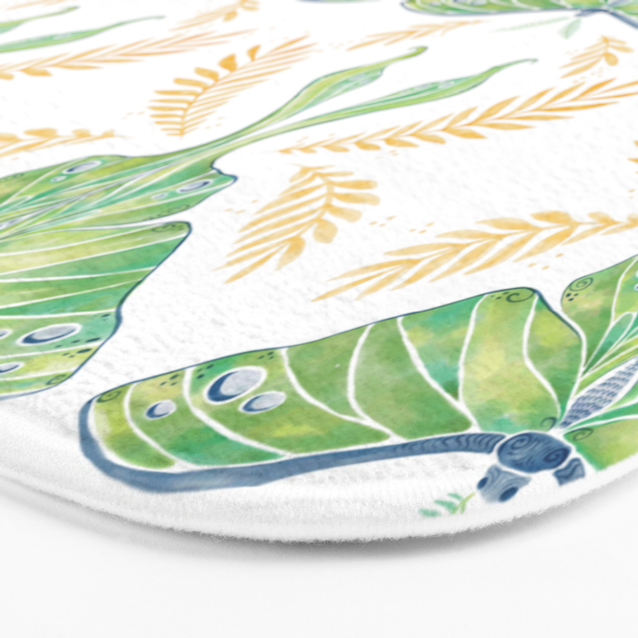 Watercolor Luna Moth Bath Mat Gallery Image 3