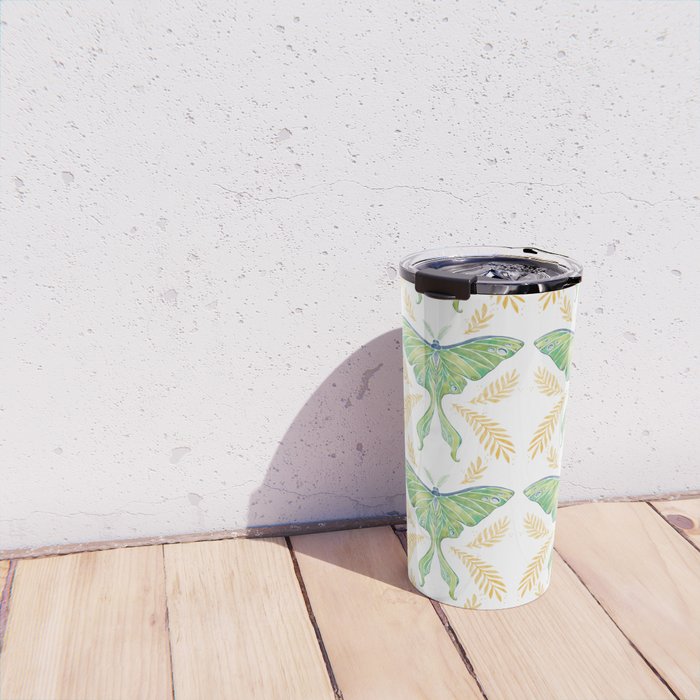 Watercolor Luna Moth Travel Mug Gallery Image 4