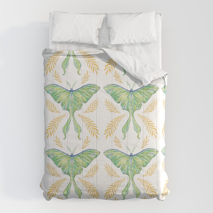Watercolor Luna Moth Comforter Gallery Image 6