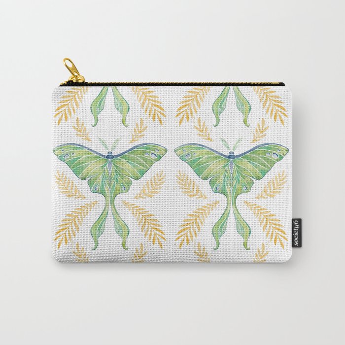 Watercolor Luna Moth Carry All Pouch Gallery Image 1