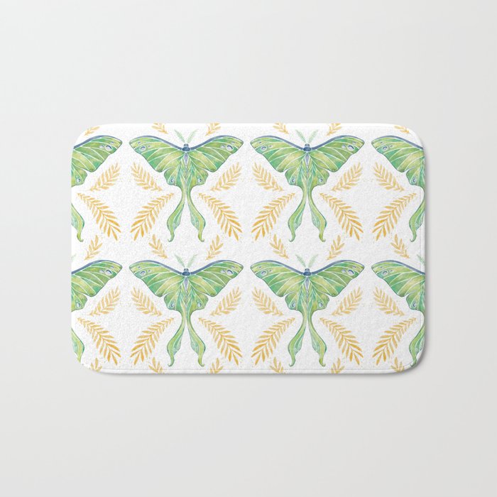 Watercolor Luna Moth Bath Mat Gallery Image 1