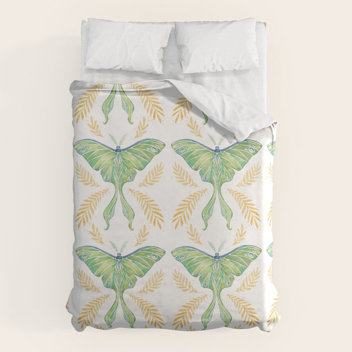 Watercolor Luna Moth Duvet Cover Gallery Image 6