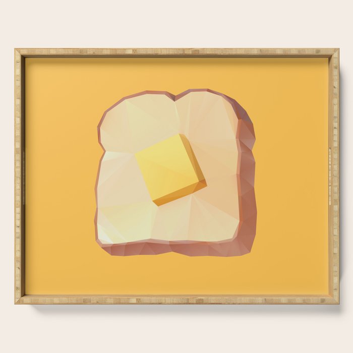 Toast with Butter polygon art Serving Tray Gallery Image 1