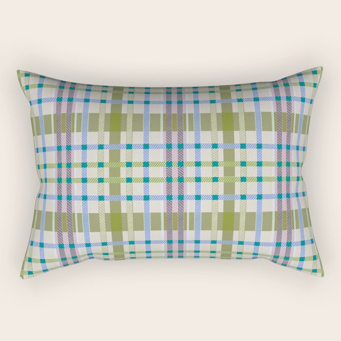 Vibrant Plaid Fusion C Rectangular Pillow Gallery Image 1