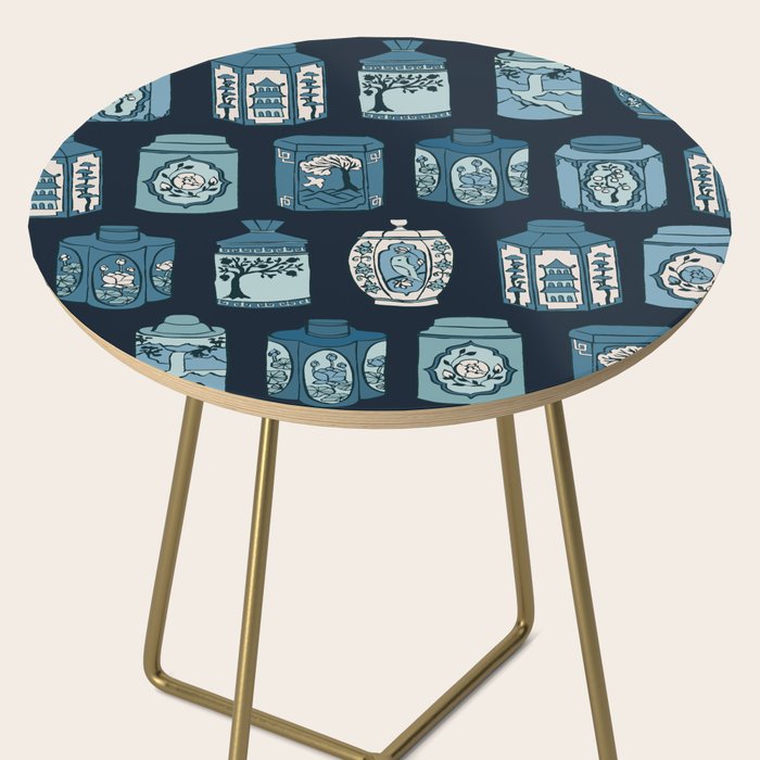 Chinese Tea {Blue Willow Dark} Side Table Gallery Image 2
