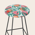 Peaches - peach pink and teal Stool Gallery Image 2