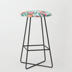 Peaches - peach pink and teal Stool Gallery Image 1