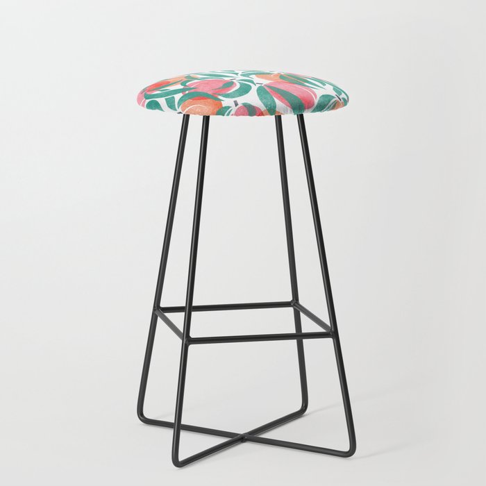 Peaches - peach pink and teal Stool Gallery Image 1