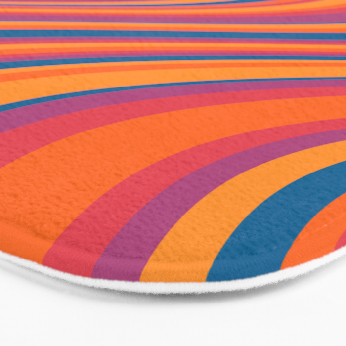 Wavy Stripes III - Retro Rainbow Bath Mat Gallery Image 3