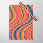 Wavy Stripes III - Retro Rainbow Wrapping Paper Gallery Image 1