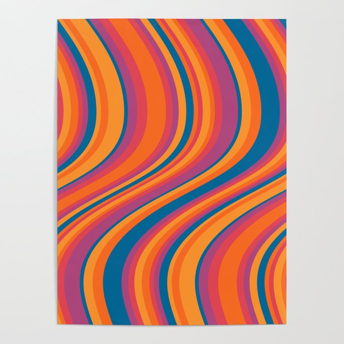 Wavy Stripes III - Retro Rainbow Poster Gallery Image 4