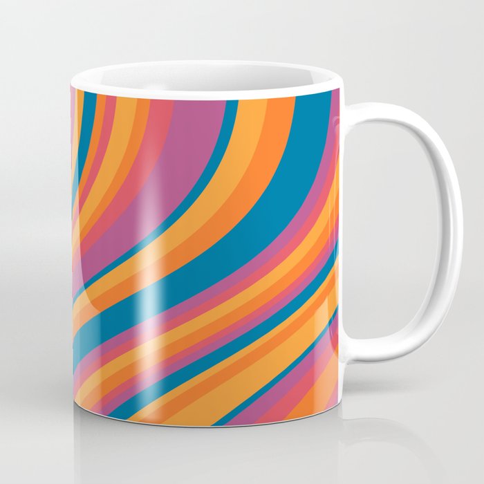 Wavy Stripes III - Retro Rainbow Coffee Mug Gallery Image 1