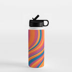 Wavy Stripes III - Retro Rainbow Water Bottle Gallery Image 1