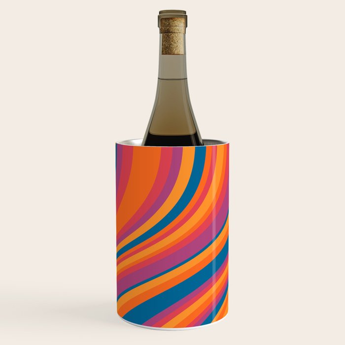 Wavy Stripes III - Retro Rainbow Wine Chiller Gallery Image 1