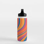 Wavy Stripes III - Retro Rainbow Water Bottle Gallery Image 3