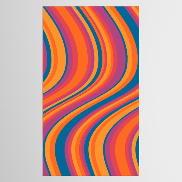 Wavy Stripes III - Retro Rainbow Tablecloth Gallery Image 2