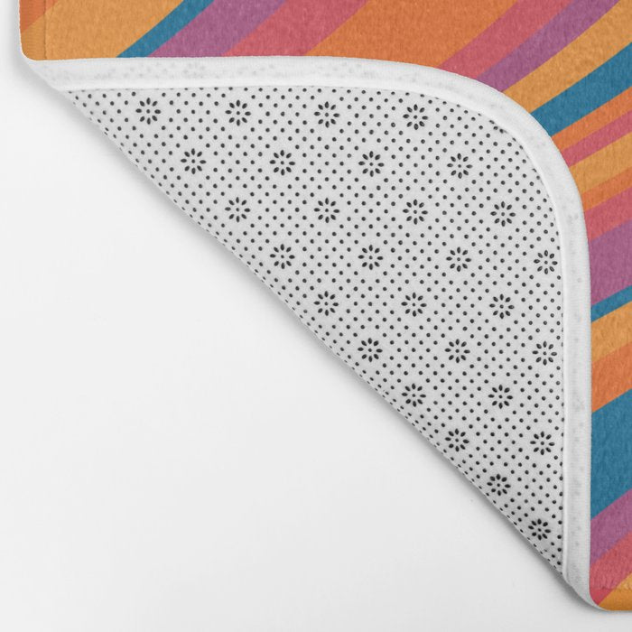 Wavy Stripes III - Retro Rainbow Bath Mat Gallery Image 2
