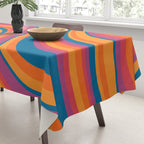 Wavy Stripes III - Retro Rainbow Tablecloth Gallery Image 3