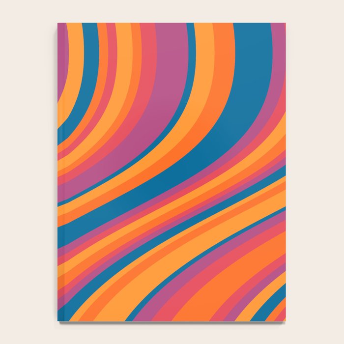 Wavy Stripes III - Retro Rainbow Notebook Gallery Image 4