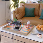 Wavy Stripes III - Retro Rainbow Serving Tray Gallery Image 2