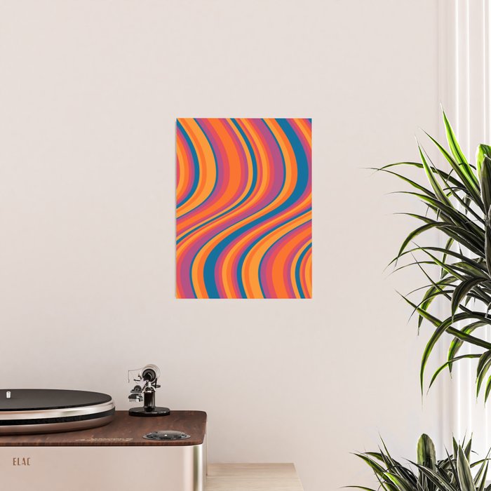 Wavy Stripes III - Retro Rainbow Poster Gallery Image 2